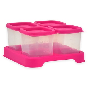 Отзывы о Айплэй ИНк, Green Sprouts, Fresh Baby Food, Glass Cubes, Pink, 4 Pack, 4 oz (118 ml) Each