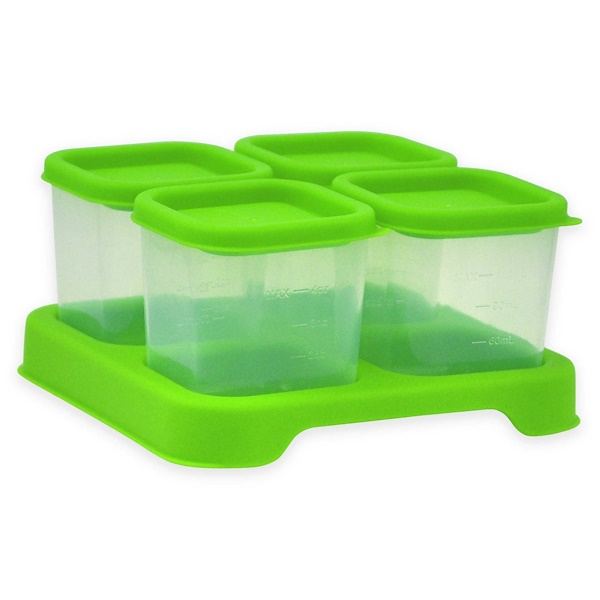 i play Inc., Green Sprouts, Fresh Baby Food, Glass Cubes, Green, 4 Pack