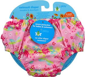 Отзывы о Айплэй ИНк, Swimsuit Diaper, Reusable & Absorbent, 24 Months, Light Pink Dragonfly, 1 Diaper