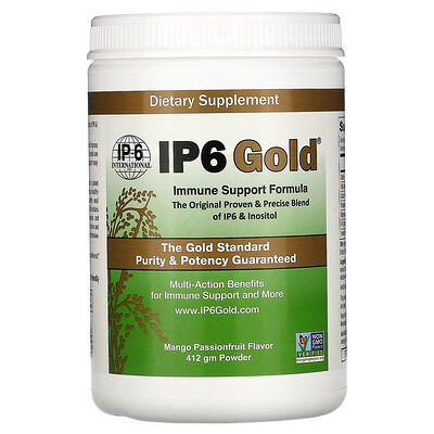 IP-6 International IP6 Gold, состав для иммунной поддержки, порошок со вкусом манго и маракуйи, 412 г