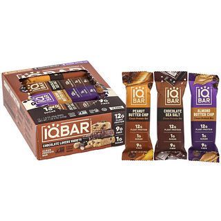 IQBAR, Clean Proteinriegel, Chocolate Lovers Variety, 12 Riegel, 45 g