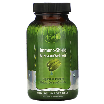 Irwin Naturals Immuno-Shield, добавка для хорошего самочувствия на весь год, 100 желатиновых капсул