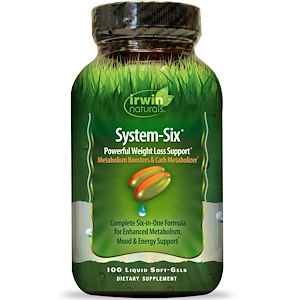 Ирвин Натуралс, System-Six, Powerful Weight Loss Support, 100 Liquid Soft-Gels отзывы