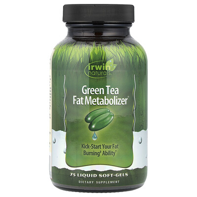 Irwin Naturals, Té verde para el metabolismo de grasas, 75 cápsulas blandas con contenido líquido