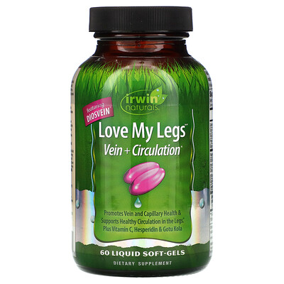Irwin Naturals Love My Legs, для здоровья вен и нормального кровообращения, 60 мягких гелевых капсул