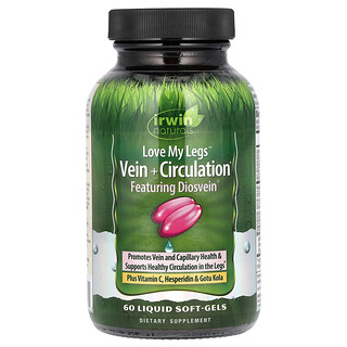 Irwin Naturals, Love My Legs, добавка для поддержки вен и кровообращения, 60 желатиновых капсул