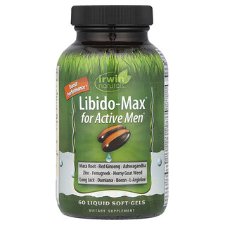 Irwin Naturals, Libido-Max® voor actieve mannen, 60 vloeibare softgels