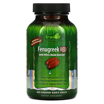 Irwin Naturals Fenugreek RED With Nitric Oxide Booster, 60 Liquid Softgels