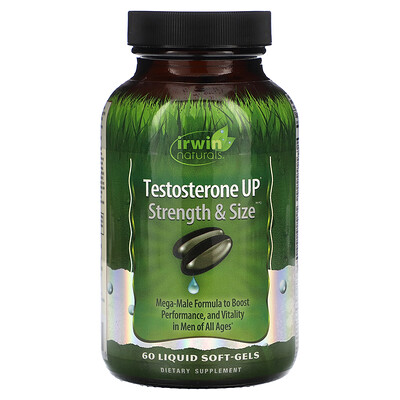 Irwin Naturals Men's Red Testosterone Up, Strength & 60 Liquid Softgels 200Mg