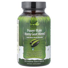 Power-Male, Horny Goat Weed, з підсилювачем оксиду азоту, 60 капсул із рідиною