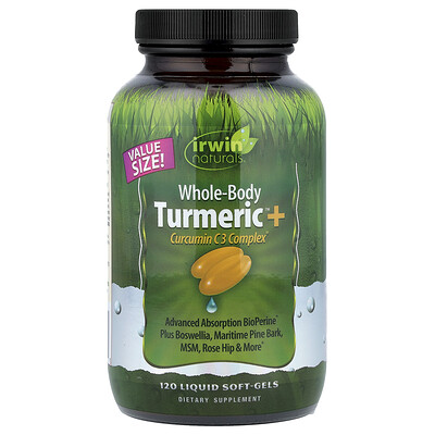Product Image for Irwin Naturals, Whole-Body Turmeric + Curcumin C3 Complex , 120 Liquid Soft-Gels