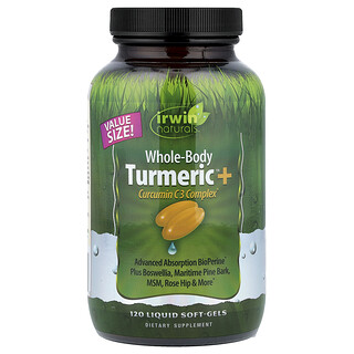 Irwin Naturals, Whole-Body Turmeric™ + Curcumin C3 Complex®, 120 flüssige Weichkapseln