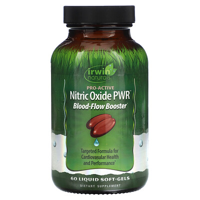 Product Image for Irwin Naturals, Nitric Oxide PWR, Blood-Flow Booster, 60 Liquid Soft-Gels