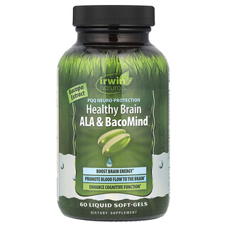 إيروين ناتشورالز‏, PQQ Healthy Brain ALA & BacoMind® ، 60 كبسولة هلامية سائلة