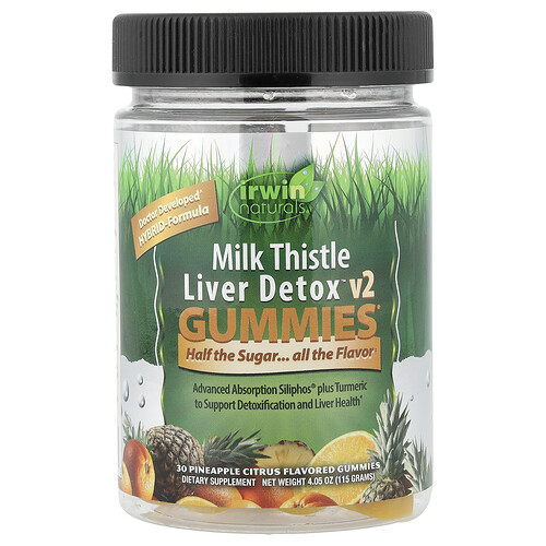 Irwin Naturals Milk Thistle Liver Detox™ v2 Gummies, Pineapple Citrus, 30 Gummies