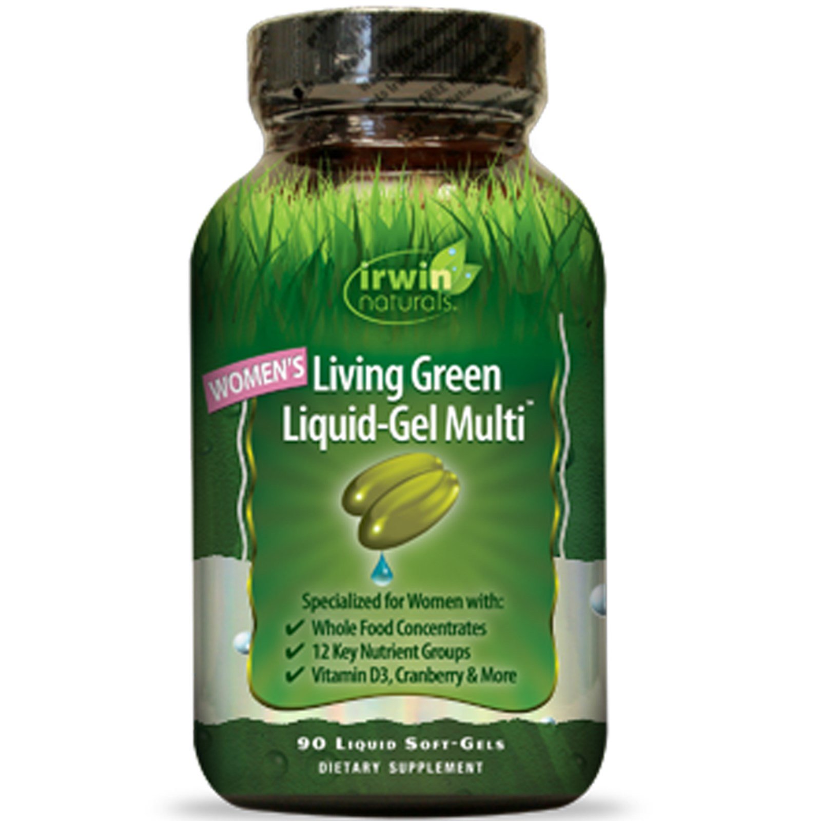 Irwin Naturals, Мультивитамины для женщин «Living Green», 90 гелевых капсул