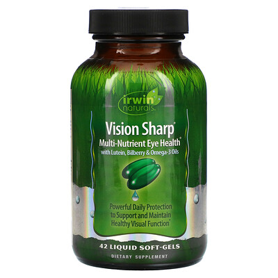 

Irwin Naturals Vision Sharp комплексная питательная добавка для здоровых глаз 42 мягкие желатиновые капсулы с жидкостью