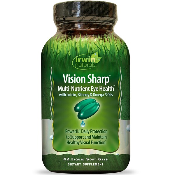 Irwin Naturals‏, Vision Sharp, Multi-Nutrient Eye Health, 42 Liquid Soft-Gels