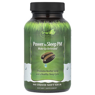 Irwin Naturals, Power to Sleep PM, 60 мягких желатиновых капсул с жидкостью
