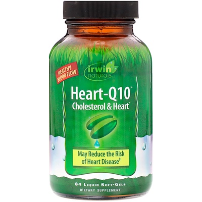 Irwin Naturals Heart-Q10, холестерин и сердце, 84 мягкие желатиновые капсулы с жидкостью