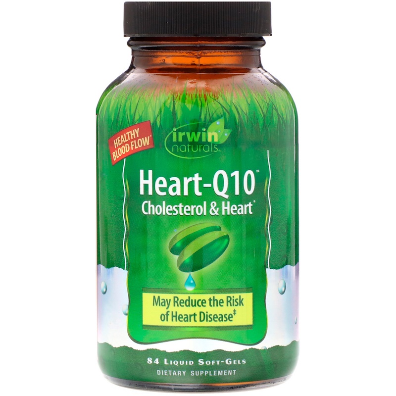 Irwin Naturals, Heart-Q10, холестерол и сърце, 84 течни меки гела