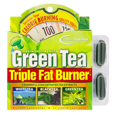 appliednutrition Сжигатель жира с зеленым чаем, тройного действия, 30 жидких мягких таблеток
