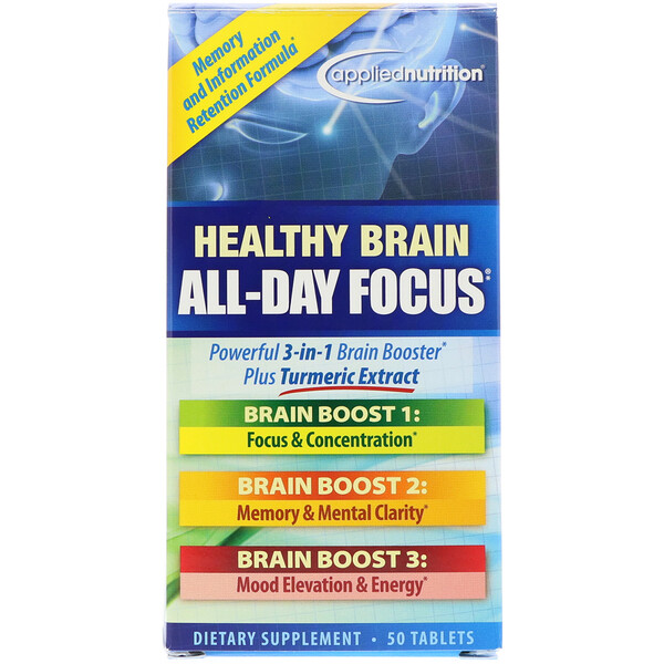 appliednutrition‏, Healthy Brain All-Day Focus, 50 Tablets
