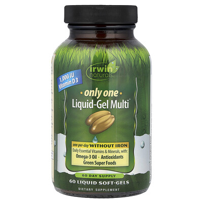 Product Image for Irwin Naturals, Only One, Liquid-Gel Multi , Without Iron, 60 Liquid Soft-Gels