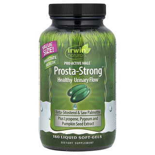 Irwin Naturals, Pro-Active Male, Prosta-Strong®, Healthy Urinary Flow, Ergänzungsmittel zur Unterstützung eines gesunden Harnflusses für Männer, 180 flüssige Weichkapseln