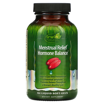 

Irwin Naturals Menstrual Relief Hormone Balance, 84 мягких желатиновых капсулы с жидкостью