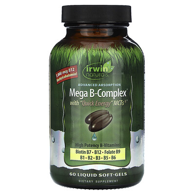 Product Image for Irwin Naturals, Mega B-Complex with Quick Energy MCT's, 60 Liquid Soft-Gels