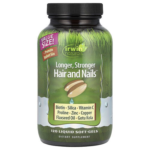 Irwin Naturals, Longer, Stronger Hair and Nails™, 120 Liquid Soft-Gels