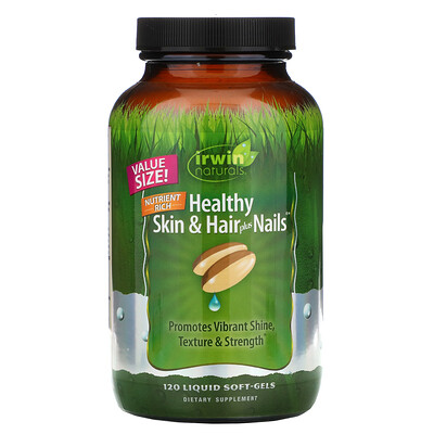 Irwin Naturals Healthy Skin & Hair Plus Nails, 120 мягких желатиновых капсул с жидкостью