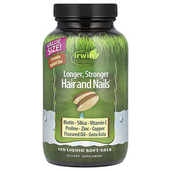Longer, Stronger Hair and Nails™, добавка для росту й зміцнення волосся та нігтів, 120 капсул із рідиною