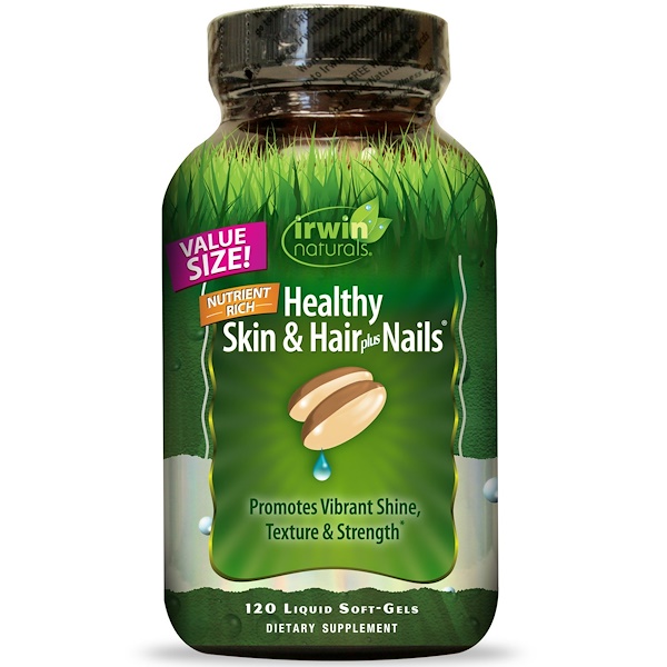 Irwin Naturals, Здоровая кожа и волосы плюс ногти, 120 жидких гелевых капсул