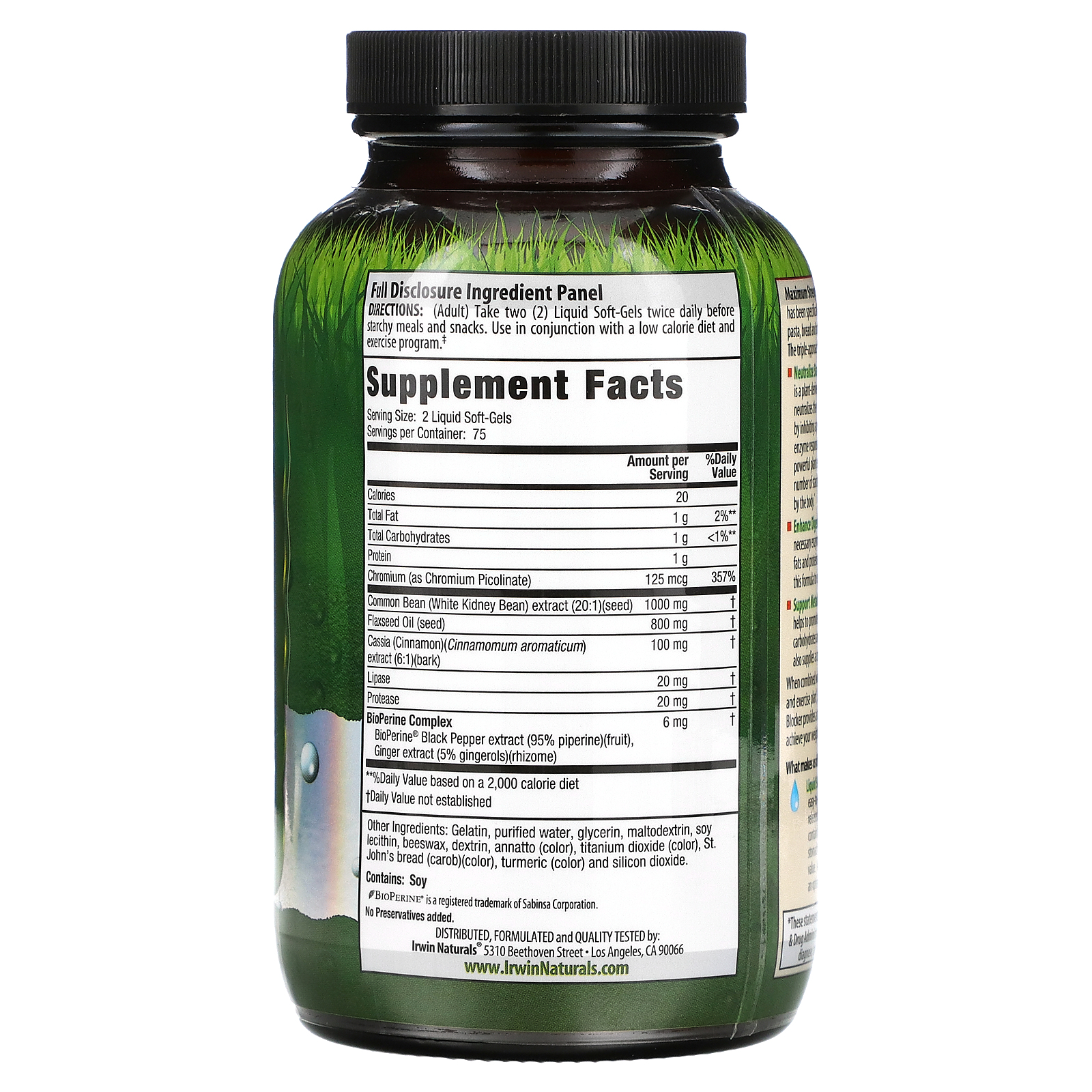 Irwin Naturals, 3in1 Carb Blocker, Maximum Strength, 150 Liquid SoftGels