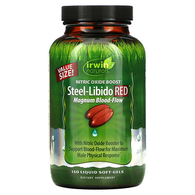 

Irwin Naturals Steel-Libido Red Magnum Blood-Flow 150 Liquid Soft-Gels