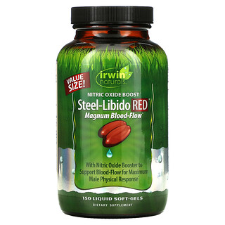 Irwin Naturals, Stahl-Libido rot, starke Durchblutung, 150 flüssige Weichkapseln