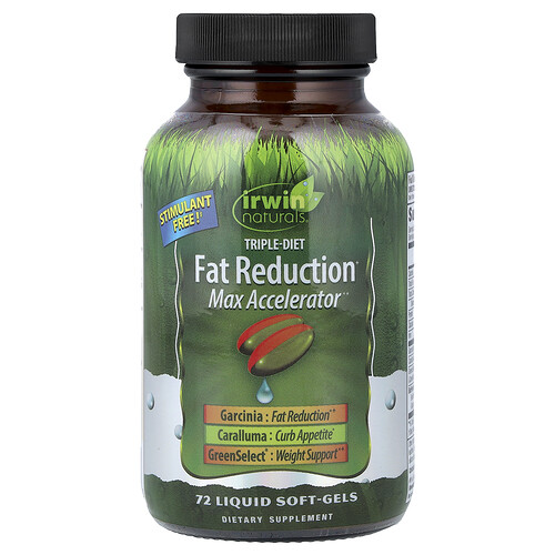 Irwin Naturals, Triple-Diet Fat Reduction Max Accelerator, maximaler Beschleuniger zur Fettreduktion durch dreifache Diät, 72 mit Flüssigkeit gefüllte Weichkapseln