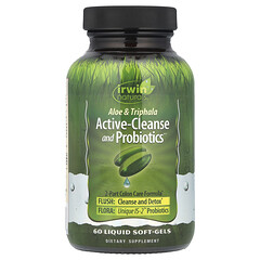 Aloe & Triphala Active-Cleanse and Probiotics, добавка для очищення організму з алое, трифалою та пробіотиками, 60 капсул з рідиною