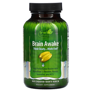 Irwin Naturals, Brain Awake, 60 Cápsulas de Gel Líquido