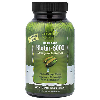 Irwin Naturals, Biotin-6000, 60 Liquid Soft Gels