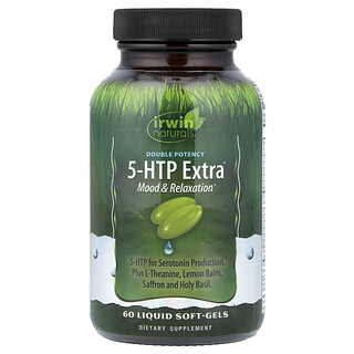 Irwin Naturals, Dubbel potens, 5-HTP Extra®, 60 flytande mjukgelkapslar