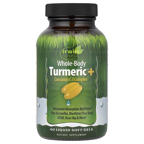 Irwin Naturals, Ganzkörper-Kurkuma™ + Curcumin C3-Komplex, 60 flüssige Weichkapseln