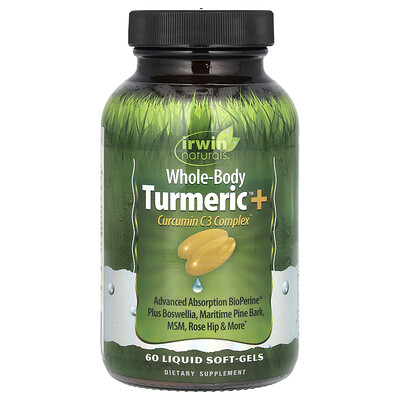 Product Image for Irwin Naturals, Whole-Body Turmeric + Curcumin C3 Complex, 60 Liquid Soft-Gels