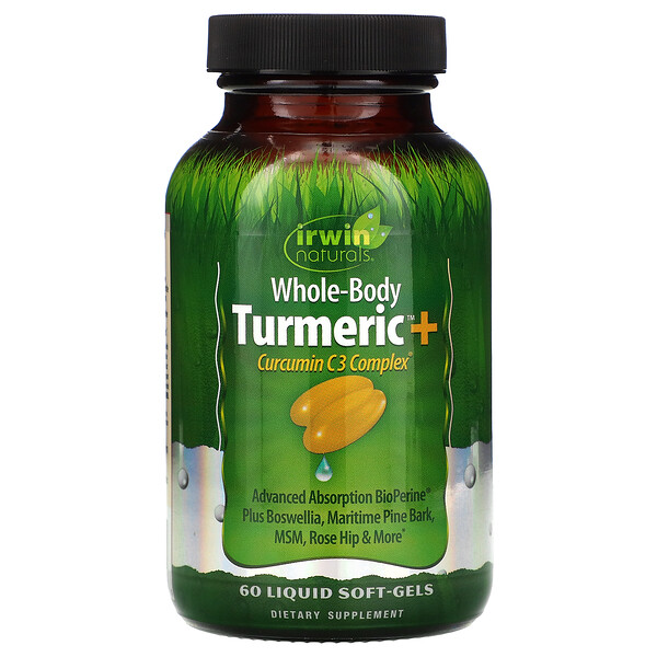 Irwin Naturals‏, כורכום Whole-Body Turmeric+, ‏60 כמוסות רכות