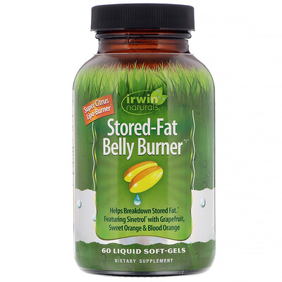 Irwin Naturals Stored-Fat Belly Burner, жиросжигающее средство, 60 мягких таблеток с жидкостью
