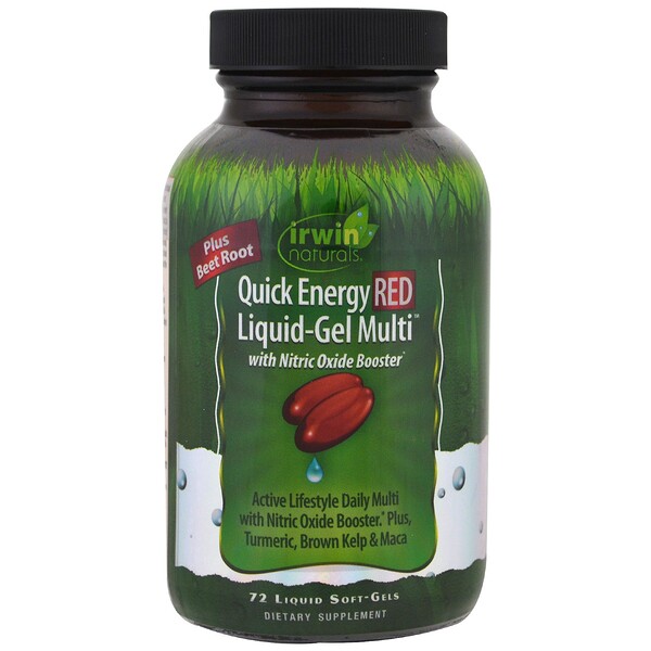Irwin Naturals, Quick Energy Red LiquidGel Multi, 72 Liquid SoftGels