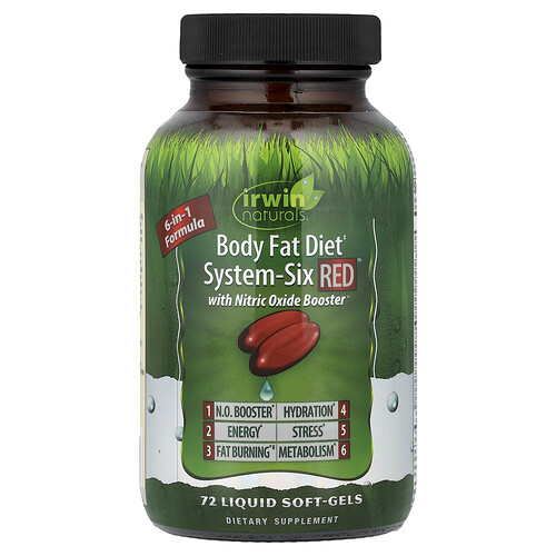 Irwin Naturals, Body Fat Diet, System-Six Red™, 72 flüssige Weichkapseln