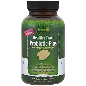Irwin Naturals, Пробиотик для здоровья пищеварительного тракта Plus, 60 капсул с жидким содержимым